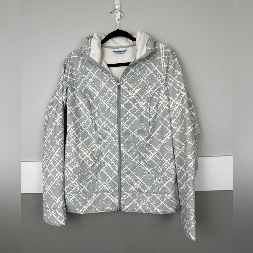 Columbia Soft shell Fleece Lined Full Zip Size Women’s Large Jacket Coat Grey